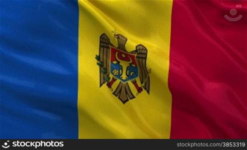 Nationalflagge von Moldau als Endlosschleife