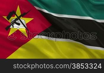 Nationalflagge von Mosambik als Endlosschleife