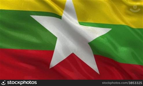 Nationalflagge von Myanmar als Endlosschleife