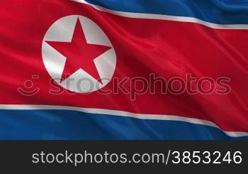 Nationalflagge von Nordkorea als Endlosschleife