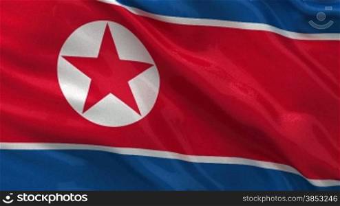 Nationalflagge von Nordkorea als Endlosschleife