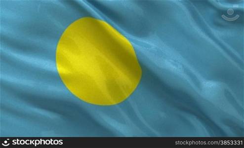 Nationalflagge von Palau als Endlosschleife