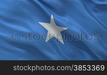 Nationalflagge von Somalia im Wind. Endlosschleife.