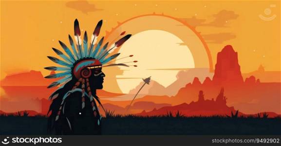 Native American Day background design