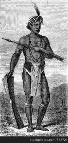 Native Manado (sulawesi), vintage engraved illustration. Le Tour du Monde, Travel Journal, (1872).