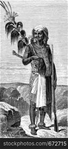 Native Timor, vintage engraved illustration. Le Tour du Monde, Travel Journal, (1872).