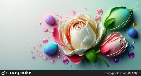 Natural 3D Illustration of Realistic Beautiful Rose Flower In Bloom