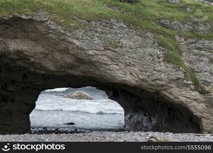 Natural arch at coast, Gros Morne National Park, Newfoundland And Labrador, Canada