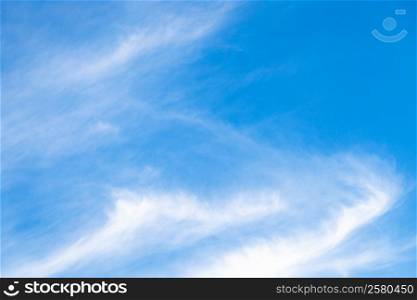 natural background - blue sky with stratus white clouds over Bratislava in september