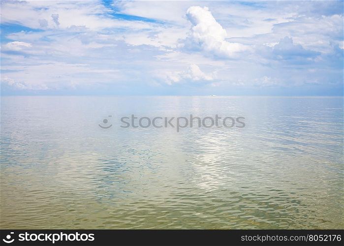 natural background - calm water surface Sea of Azov, Temryuk bay, Golubitskaya resort, Taman peninsula, Kuban, Russia