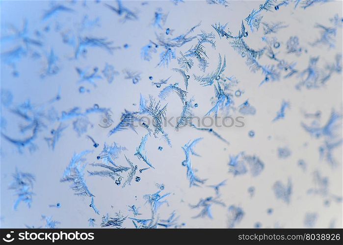 natural background, frosty patterns on glass