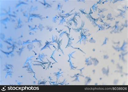 natural background, frosty patterns on glass