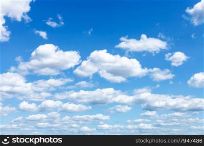 natural background - many white clouds in summer blue sky