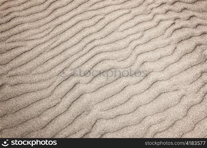 Natural background of sand in ripple wave pattern