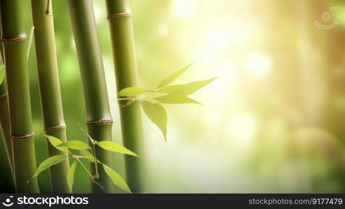 Natural background with bamboo. Illustration Ge≠rative AI 