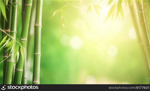 Natural background with bamboo. Illustration Generative AI
