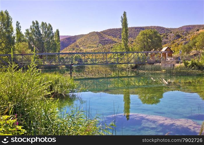 Natural beauty of green Zrmanja river in Damatian inland, Croatia