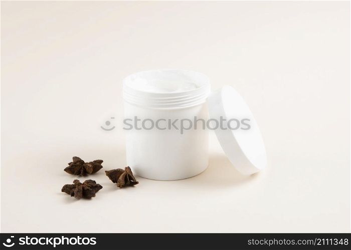 natural body butter plain background