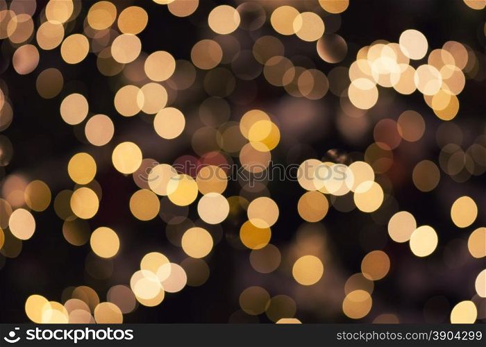 Natural bokeh. Photo of holidays lights blurred, small DOF