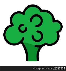 Natural broccoli icon. Outline natural broccoli vector icon color flat isolated. Natural broccoli icon color outline vector