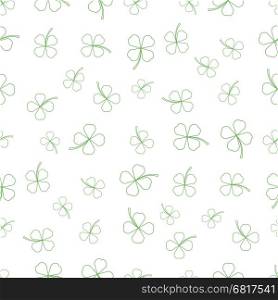 Natural Chamrock Texture. Cartoon Clover Leaves Isolated on White Background. Patricks Day Banner. Natural Chamrock Texture. Cartoon Clover Leaves