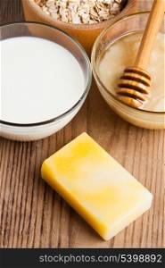 Natural cosmetics concept: Homemade soap