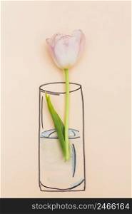 natural flower placed painted vase