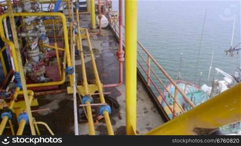 Natural gas extraction by offshore platform in Sea of Azov