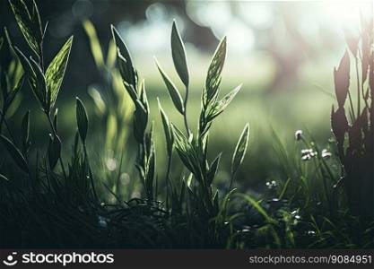 Natural Green Grass Background. Illustration Generative AI. Natural Green Grass Background. Illustration AI Generative