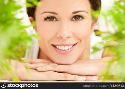 Natural Health Concept Beautiful Woman Smiling