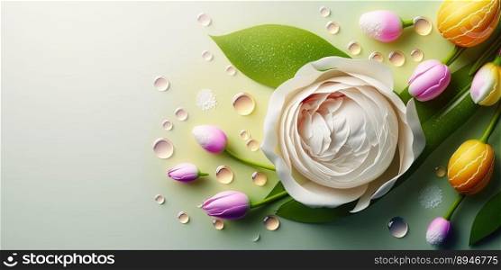 Natural Illustration of Realistic Rose Flower Blooming