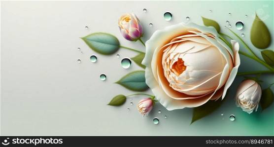 Natural Illustration of Realistic Rose Flower In Bloom