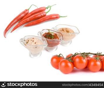 Natural ketchup, from tomatoes and hot red pepper