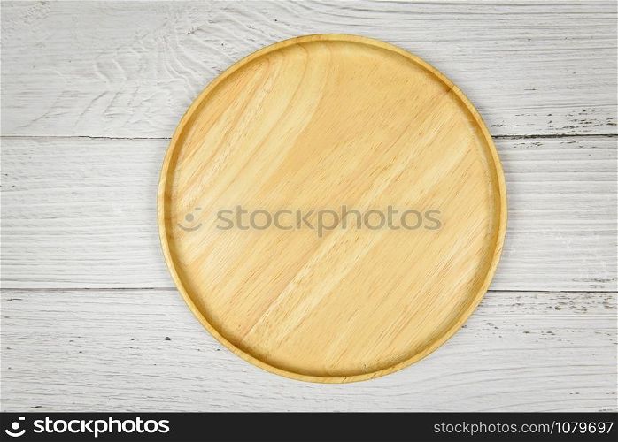 Natural kitchen tools wood products / Kitchen utensils background with wooden plate , top view