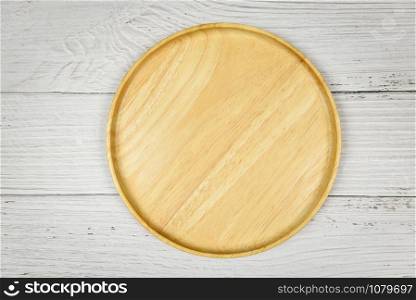 Natural kitchen tools wood products / Kitchen utensils background with wooden plate , top view