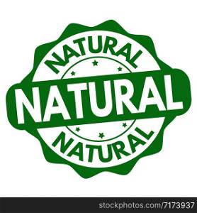 Natural label or sticker on white background, vector illustration