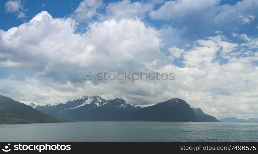 natural landscape at geirangerfjord . Norway mountain