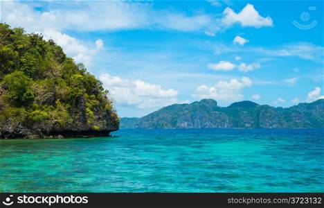 Natural landscape with sea and blue sky
