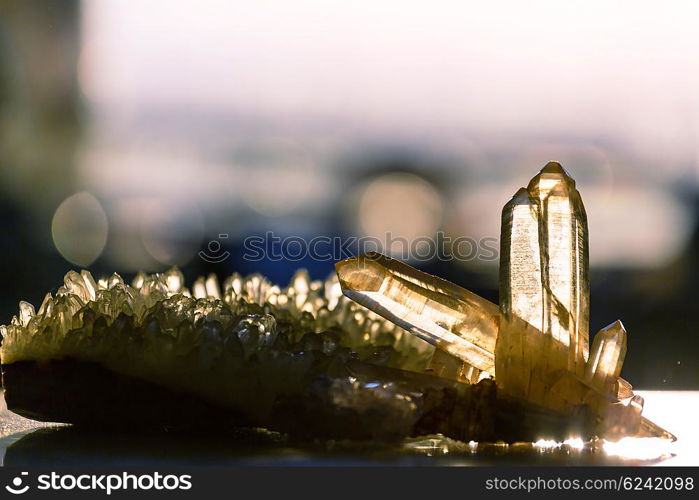 Natural mineral Crystal close up