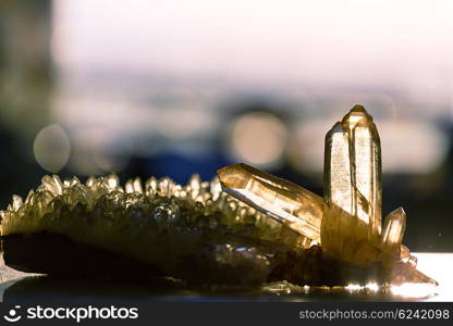 Natural mineral Crystal close up