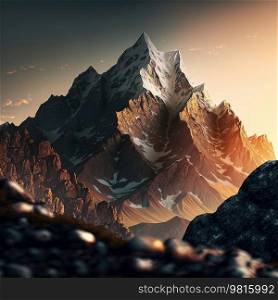 Natural mountain background. Illustration AI Generative