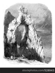 Natural park in the island of Capri, vintage engraved illustration. Magasin Pittoresque 1847.