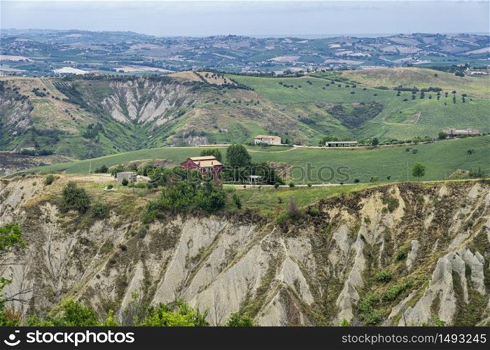 Natural Park of Atri, Teramo, Abruzzo, Italy: landscape of calanques at summer