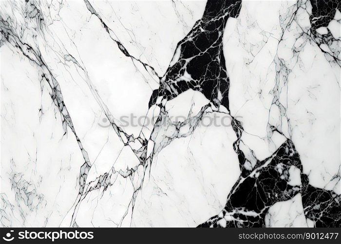 Natural pattern and texture of white black marble stone, abstract marble structure, marble background. Generative Ai.