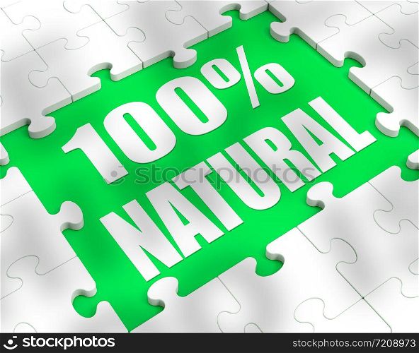 Natural product 100% means environmentally-friendly and ecological guarantee. Nutritional and naturally good - 3d illustration.