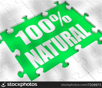 Natural product 100% means environmentally-friendly and ecological guarantee. Nutritional and naturally good - 3d illustration.