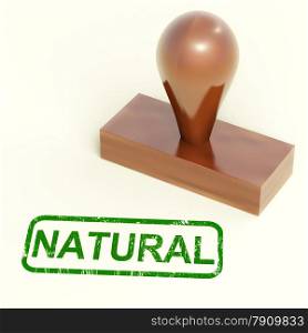 Natural Rubber Stamp Shows Organic And Pure Produce. Natural Rubber Stamp Showing Organic And Pure Produce