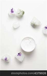 natural soap cream with white background