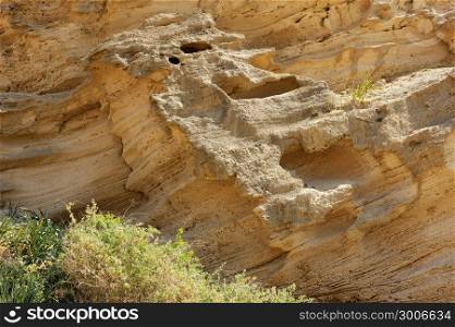 Natural texture - the slope of the porous stone