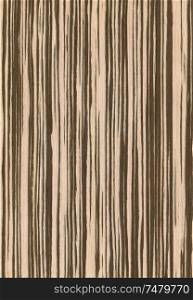 Natural wooden texture background. Zebrano wood.